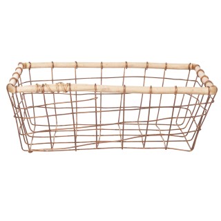Villa DEste  Μεγάλο ορθογώνιο καλάθι 36x24 εκ από σίδερο και ξύλο L...