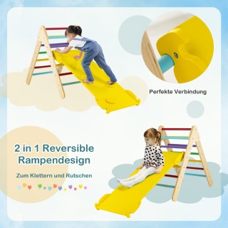 Costway  Σετ Τριγωνικού Παιχνιδιού Αναρρίχησης για Παιδιά από Ξύλο ...