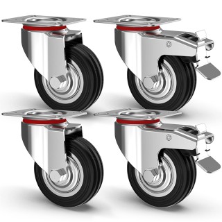 BAKAJI Σετ 4 Περιστρεφόμενοι Τροχοί για Βαριά Φορτία Περιστρεφόμεν... BAKAJI Σετ 4 Περιστρεφόμενοι Τροχοί για Βαριά Φορτία Περιστρεφόμεν...