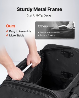 VEVOR Τσάντα Χορού με Ραφιέρα & Ροδάκια, Μαύρο Ματ YGMLDYJDWDD2JPZI...