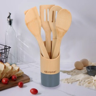 BAKAJI Σετ 6 Μπαμπού Κουζινικά Σκεύη Μήκους 30 εκ Αντιχαρακτικά Με ... BAKAJI Σετ 6 Μπαμπού Κουζινικά Σκεύη Μήκους 30 εκ Αντιχαρακτικά Με ...