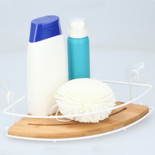 BAKAJI Γωνιακό Ράφι Μπάνιου Τοίχου με Βεντούζες Χωρίς Τρύπες για Ντ...