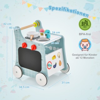 Costway Ξύλινο Πολυλειτουργικό Παιδικό Περπατούρα 6-σε-1 με Κουζίν... Costway Ξύλινο Πολυλειτουργικό Παιδικό Περπατούρα 6-σε-1 με Κουζίν...