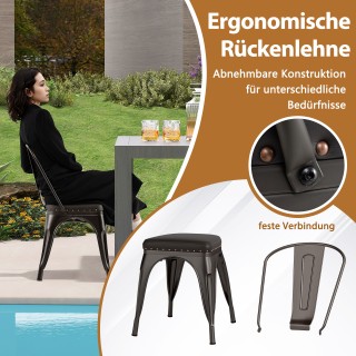 Costway Σετ 4 Μεταλλικές Καρέκλες Εστιατορίου με Μαξιλάρι και Πλάτη... Costway Σετ 4 Μεταλλικές Καρέκλες Εστιατορίου με Μαξιλάρι και Πλάτη...