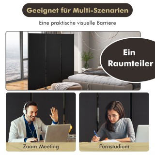 Costway Διαχωριστικό Χώρου 180 εκ. με Ρόδες Πτυσσόμενο Παραβάν με 3...