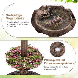 Costway Ρετρό Ποτιστράκι Πουλιών με Ηλιακή Λάμπα, Ανθοδοχείο & Στα... Costway Ρετρό Ποτιστράκι Πουλιών με Ηλιακή Λάμπα, Ανθοδοχείο & Στα...