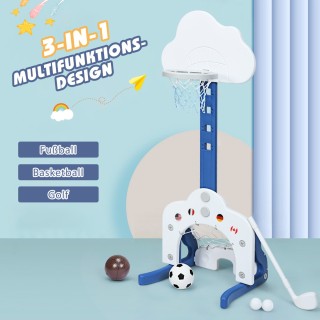 Costway Παιδική Παιδική Χαρά 3-σε-1 με Μπάσκετ, Ποδόσφαιρο & Γκολφ ...