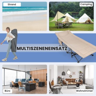 Costway  Σταθερή Πτυσσόμενη Κατασκηνωτική Ξαπλώστρα με Άνετο Μαξιλά...