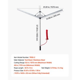 VEVOR Κοπτικό Ζιζανίων Λίμνης - Εργαλείο Κοπής Υδρόβιων Φυτών SCPSB...