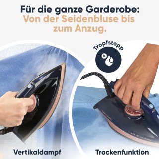 Σύστημα Σιδερώματος με Ατμό 2400W 4 bar με Κεραμική Σόλα - Μπλε/Ros...