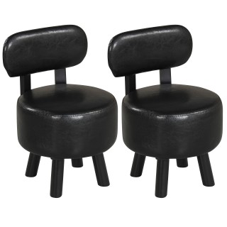 Costway Υποπόδιο με Πλάτη από Συνθετικό Δέρμα και Ξύλινα Πόδια 33,5...