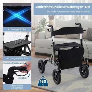 Costway Πτυσσόμενος και ελαφρύς περιπατητήρας με κάθισμα αλουμινίο... Costway Πτυσσόμενος και ελαφρύς περιπατητήρας με κάθισμα αλουμινίο...