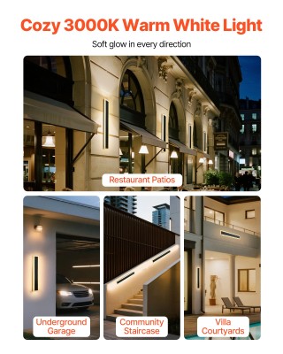 VEVOR Εξωτερικό Φωτιστικό Τοίχου 600 mm, IP65 Αδιάβροχο, 3000K Ζεστ... VEVOR Εξωτερικό Φωτιστικό Τοίχου 600 mm, IP65 Αδιάβροχο, 3000K Ζεστ...