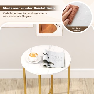 Costway  Στρογγυλό βοηθητικό τραπέζι με αφαιρούμενο υφασμάτινο καλά...