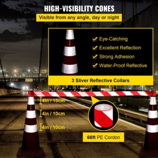 Κώνοι Ασφαλείας VEVOR 6 x 36 Πορτοκαλί με Ανακλαστικές Ταινίες AQZ... Κώνοι Ασφαλείας VEVOR 6 x 36 Πορτοκαλί με Ανακλαστικές Ταινίες AQZ...