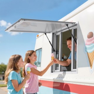 VEVOR Παράθυρο Εξυπηρέτησης με Τέντα 92x92 cm για Food Truck της VE...