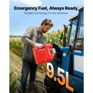 VEVOR Κόκκινο Κινητό Δοχείο Καυσίμου 9.5L με Ακροφύσιο & Διαφανή Δε... VEVOR Κόκκινο Κινητό Δοχείο Καυσίμου 9.5L με Ακροφύσιο & Διαφανή Δε...