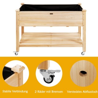 Costway Υπερυψωμένο Κήπος από Φυσικό Ξύλο Έλατου με Ρόδες και Αποσ... Costway Υπερυψωμένο Κήπος από Φυσικό Ξύλο Έλατου με Ρόδες και Αποσ...