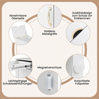 Costway Λευκό Ξύλινο Κομοδίνο με Ενσωματωμένο Σταθμό Φόρτισης και Ρ... Costway Λευκό Ξύλινο Κομοδίνο με Ενσωματωμένο Σταθμό Φόρτισης και Ρ...