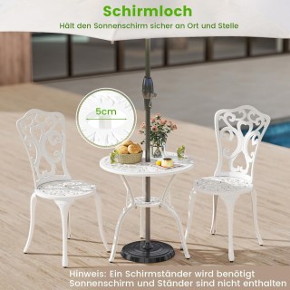 Costway Σετ Κήπου 3 Τεμαχίων Αλουμινίου με 2 Καρέκλες και Τραπέζι, ...