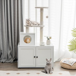 Costway Πολυλειτουργικό Έπιπλο Γάτας με Κρυφό Χώρο Τουαλέτας και Ον... Costway Πολυλειτουργικό Έπιπλο Γάτας με Κρυφό Χώρο Τουαλέτας και Ον...