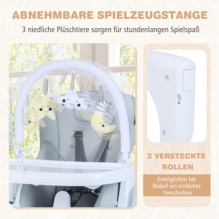 Costway Πτυσσόμενο Φορητό Παιδικό Καρεκλάκι Φαγητού Ρυθμιζόμενο Ύψο...