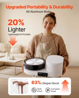 VEVOR Ηλεκτρικός Τροχός Αγγειοπλαστικής 450W για Ενήλικες, Επιτραπέ...