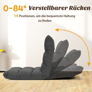 Costway Ρυθμιζόμενη Καρέκλα Δαπέδου με 14 Θέσεις από Αφρό, Σκούρο Γ...