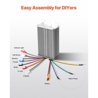 VEVOR Σετ Ηλεκτρικού Κινητήρα 3000W Brushless DC 72V 4900rpm με Ρυθ...