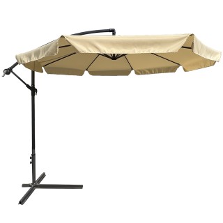 BAKAJI Ομπρελόκηπος Αποκεντρωμένος 3x3 Μπεζ Ύφασμα με Κρεμαστό Κολώ...