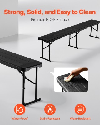 VEVOR Φορητός Πτυσσόμενος Πάγκος 6FT, Διαστάσεις: 1825 x 280 x 430 ... VEVOR Φορητός Πτυσσόμενος Πάγκος 6FT, Διαστάσεις: 1825 x 280 x 430 ...