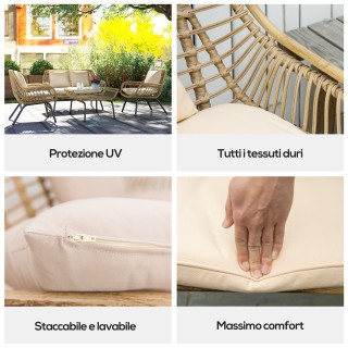 Outsunny Σετ Κήπου 4 Τεμαχίων από Ρατάν PE και Μέταλλο με Καναπέ, ... Outsunny Σετ Κήπου 4 Τεμαχίων από Ρατάν PE και Μέταλλο με Καναπέ, ...