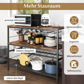 Costway Τραπέζι Κρασιού με Ράφι για 7 Φιάλες και 16 Ποτήρια JV10901CF