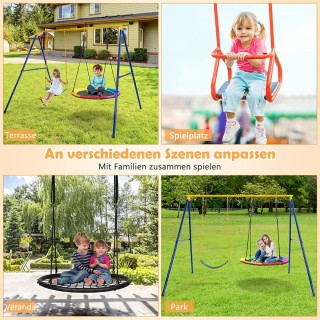 Costway Α-σχήματος Μεταλλική Κούνια με Διπλό Κάθισμα και Αντοχή έω... Costway Α-σχήματος Μεταλλική Κούνια με Διπλό Κάθισμα και Αντοχή έω...