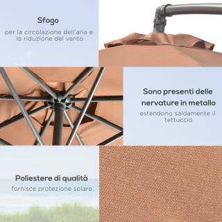 Outsunny Εκκεντρωμένη Ομπρέλα με 6 Ακτίνες, Μανιβέλα και Σταυρωτή Β... Outsunny Εκκεντρωμένη Ομπρέλα με 6 Ακτίνες, Μανιβέλα και Σταυρωτή Β...