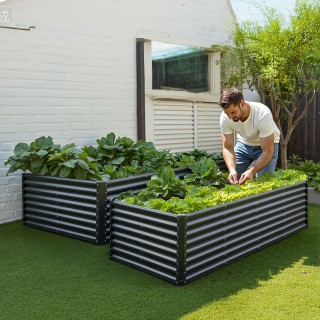 VEVOR Μεταλλικό Υπέρυθρο Κήπου 2,4 x 1,2 x 0,6 m Σκούρο Γκρι LDSJSZ...