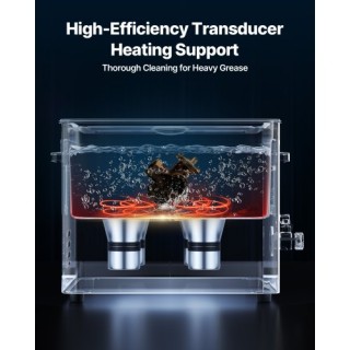 VEVOR Επαγγελματικός Υπερηχητικός Καθαριστής 15L με Καλάθι και Ψηφι...