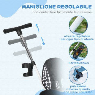 HOMCOM Τρίκυκλο για Παιδιά με Μανιβέλα Οδήγησης, Τέντα, Μπάρα Ασφαλ... HOMCOM Τρίκυκλο για Παιδιά με Μανιβέλα Οδήγησης, Τέντα, Μπάρα Ασφαλ...