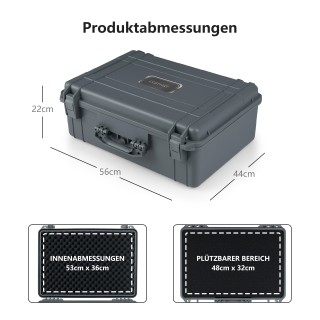 Costway 22 Σκληρό Κάλυμμα Καμεροθήκη Προσαρμόσιμη Αδιάβροχη Γκρι TA...