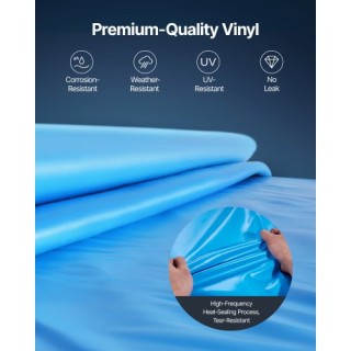 VEVOR Στρογγυλή Επένδυση Πισίνας 18ft Unibead 47in Ύψος Τοίχου Μονό...