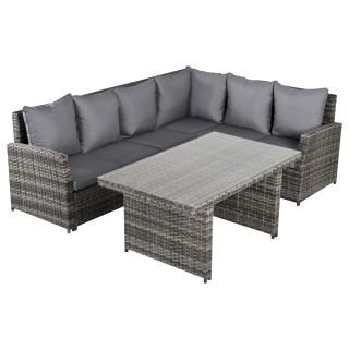 Outsunny Garden Lounge με 2 καναπέδες και τραπέζι σε PE Rattan Grey... Outsunny Garden Lounge με 2 καναπέδες και τραπέζι σε PE Rattan Grey...
