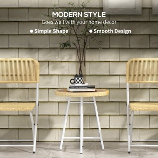 Τραπεζάκι σαλονιού Outsunny Modern Garden σε Rattan and Steel, 50x5...