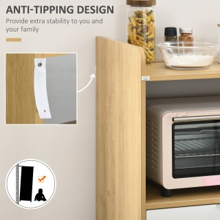 Ντουλάπι μικροκυμάτων μοριοσανίδας HOMCOM με επάνω ράφι, συρόμενο σ...