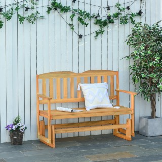 Outsunny 2θέσιος κουνιστός πάγκος κήπου με μπράτσα από ξύλο ελάτης ...