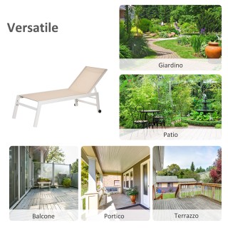 Ξαπλώστρα με ανακλινόμενη πλάτη, από αλουμίνιο και ύφασμα, 169x65x1... Ξαπλώστρα με ανακλινόμενη πλάτη, από αλουμίνιο και ύφασμα, 169x65x1...