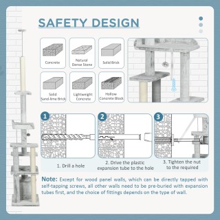 Ξύσιμο οροφής PawHut για γάτες με πλατφόρμες και σπίτι, 60x40x225-2... Ξύσιμο οροφής PawHut για γάτες με πλατφόρμες και σπίτι, 60x40x225-2...