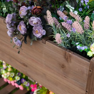 Outsunny Ξύλινο υπερυψωμένο κρεβάτι κήπου με πτυσσόμενο ράφι και κά... Outsunny Ξύλινο υπερυψωμένο κρεβάτι κήπου με πτυσσόμενο ράφι και κά...