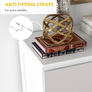 HOMCOM Συρταριέρα με 5 ξύλινα συρτάρια με αυλακωτά χερούλια, 60x38x...