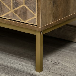 HOMCOM Μοντέρνα Έπιπλα Εισόδου με Χρυσά Διακοσμητικά και Ατσάλινα π...