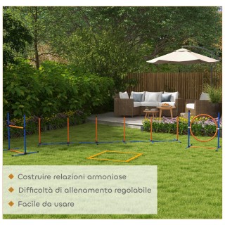 PawHut Σετ Ευκινησίας Σκύλου με Δαχτυλίδι και Μπάρα για Άλμα, Στύλο...